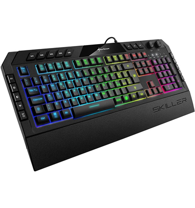 Tastiera Sharkoon SGK5 Skiller RGB con poggiapolsi removibile Full-Size USB LED Nero IT