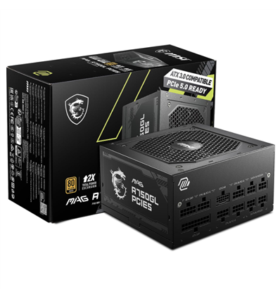 Alimentatore Modulare MSI MAG GA750GL PCIE5 750W ATX3 80+ Gold Full Modulare